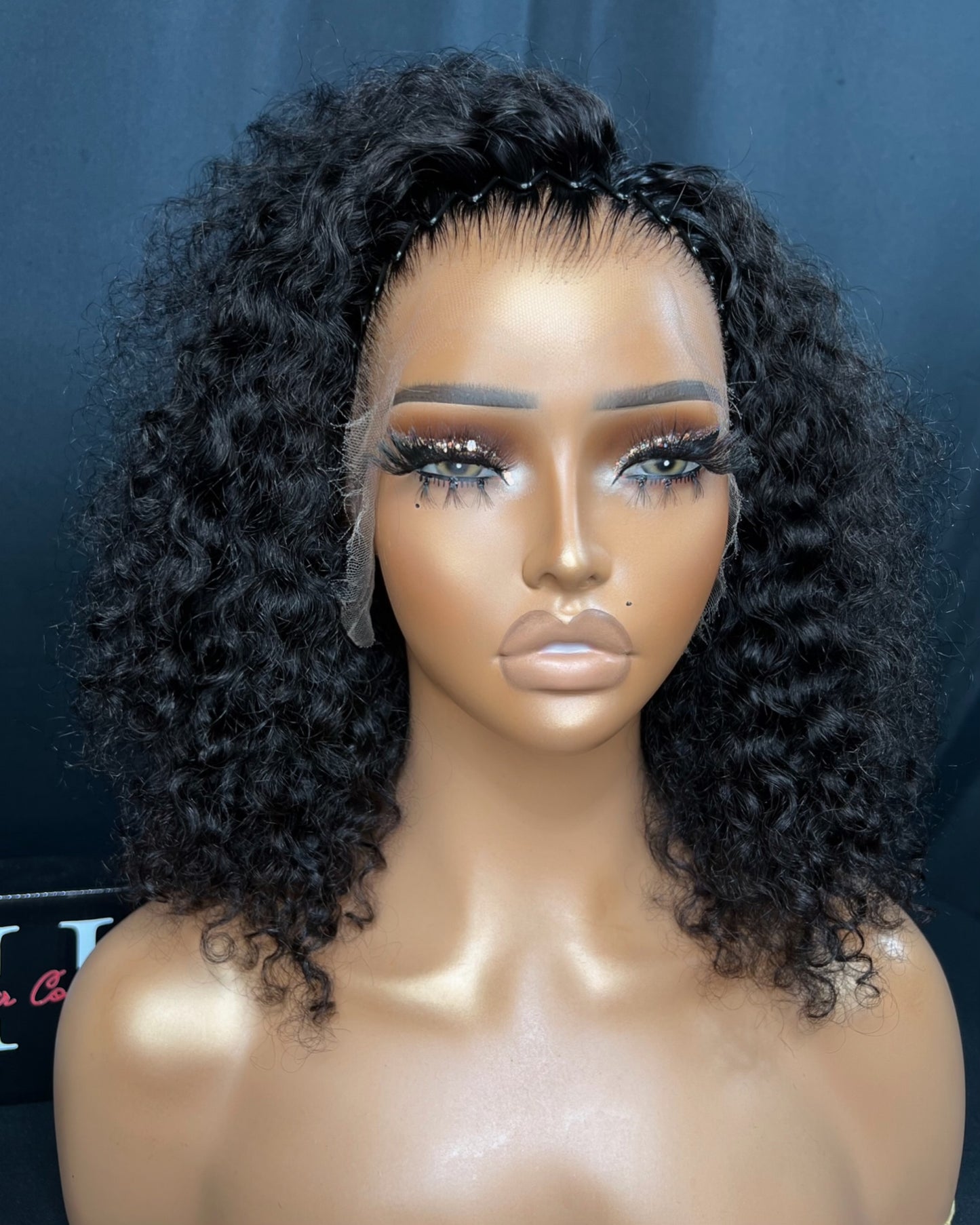 “ANGÈLE” 13x4 HD LACE FRONTAL, 12 INCHES, BRAZILIAN CURLY, READY TO WEAR WIG
