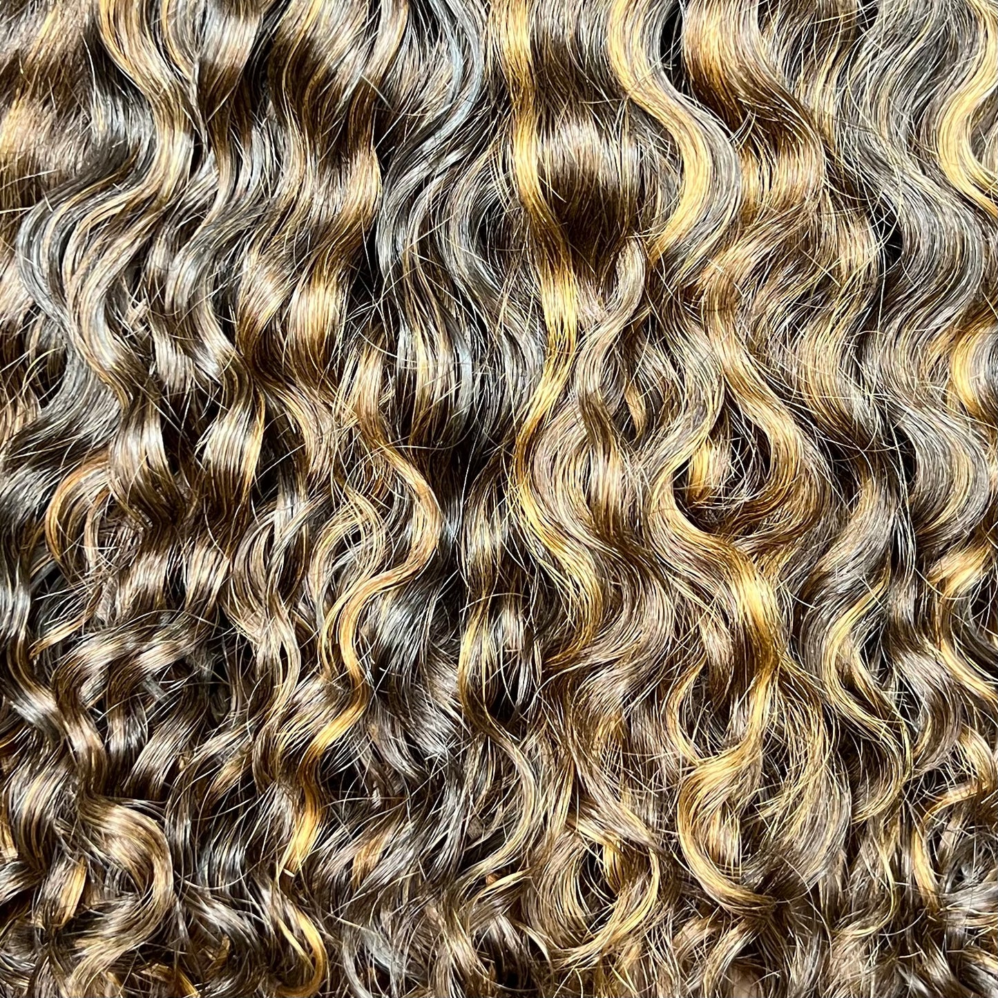 "NINA" READY TO SHIP WIG, 14-INCH, DEEP WAVE HAIR, BALAYAGE HIGHLIGHT, CUSTOMIZED READY TO WEAR TRANSPARENT LACE WIG