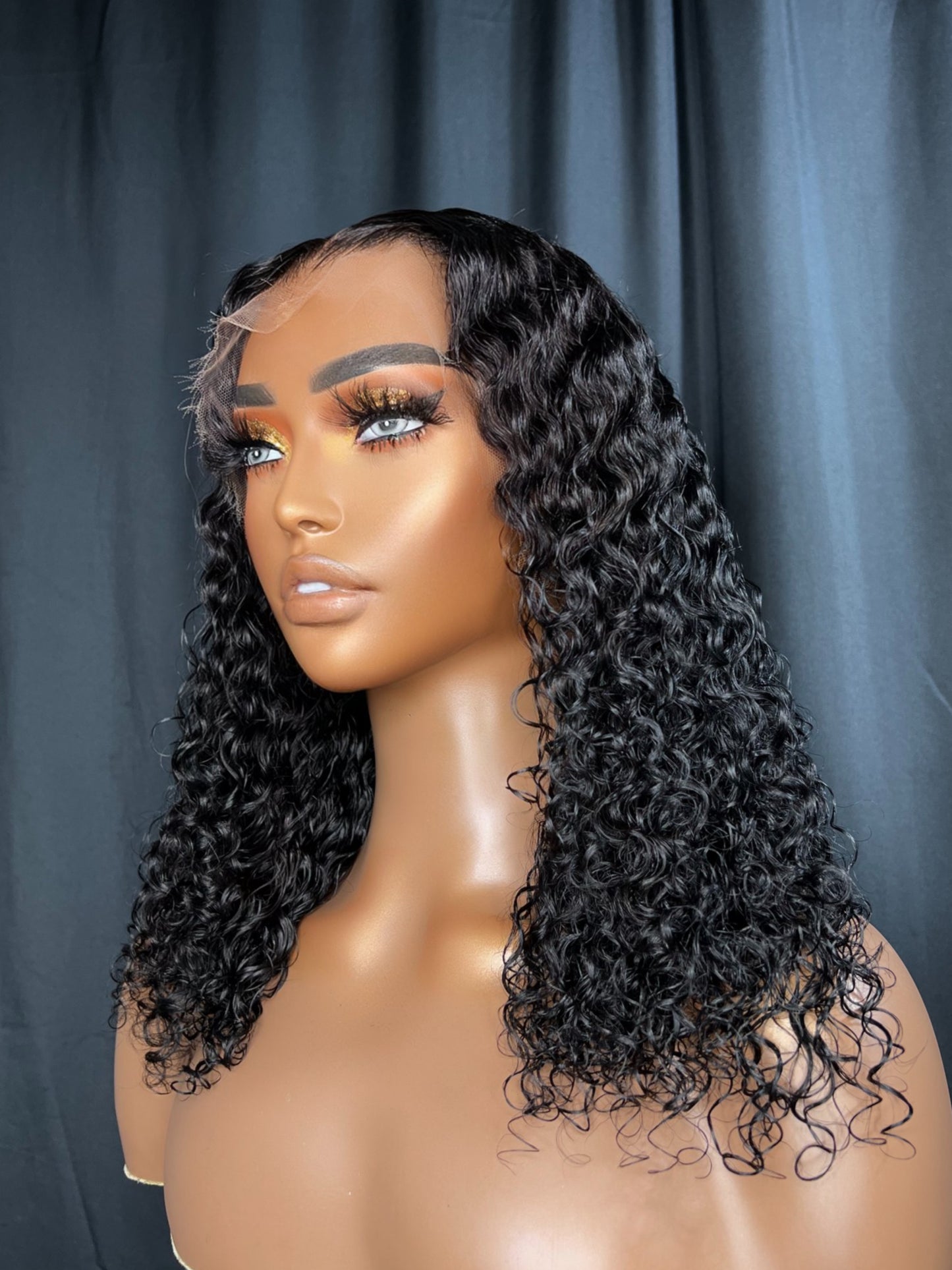 “DOMINIQUE” 13x4 HD LACE FRONTAL, 14 INCHES, BRAZILIAN CURLY, EASY TO WEAR WIG
