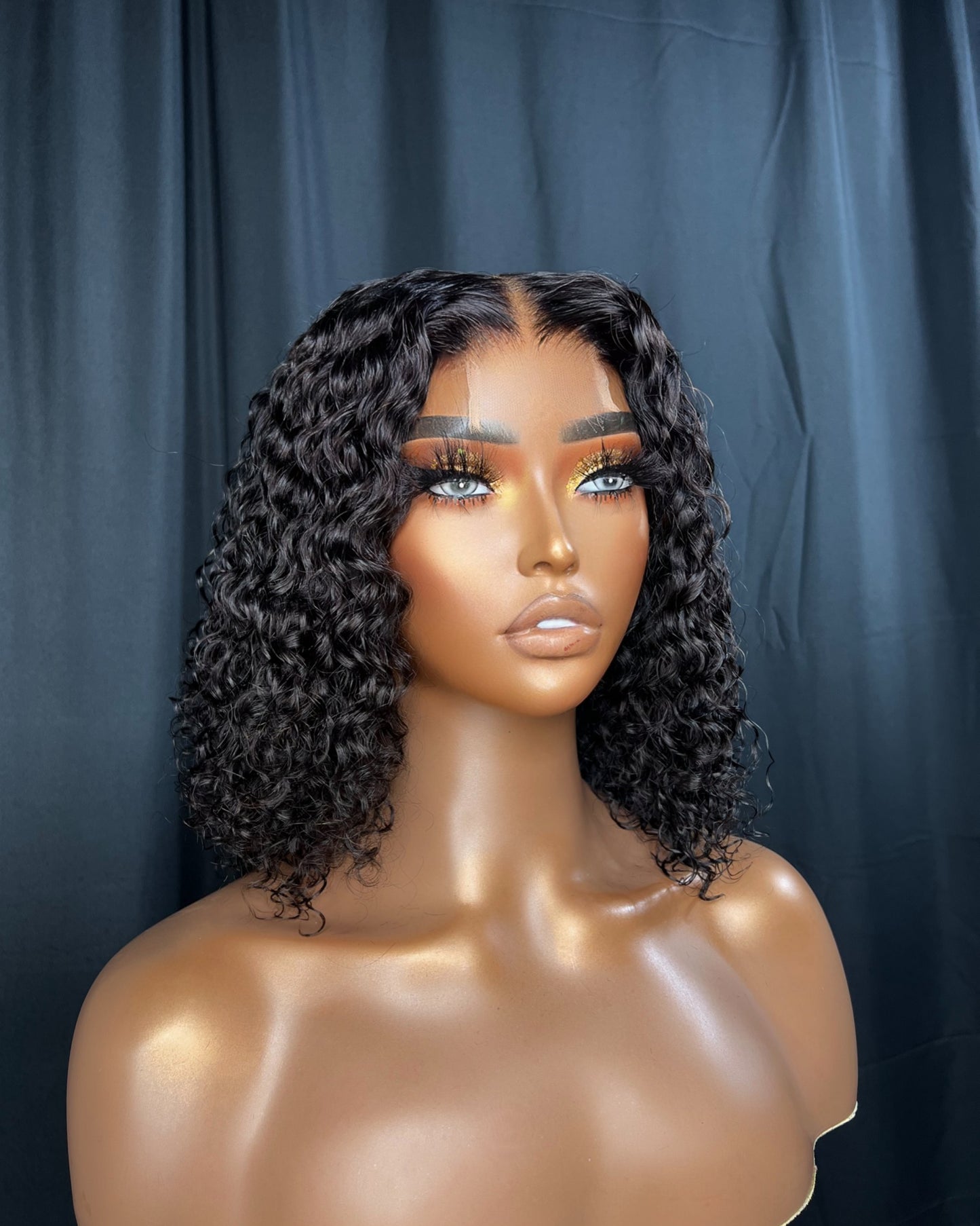 “BAMBI” 2x6 HD LACE CLOSURE, 12 INCH, CURLY BOB, SELF INSTALL FRIENDLY WIG