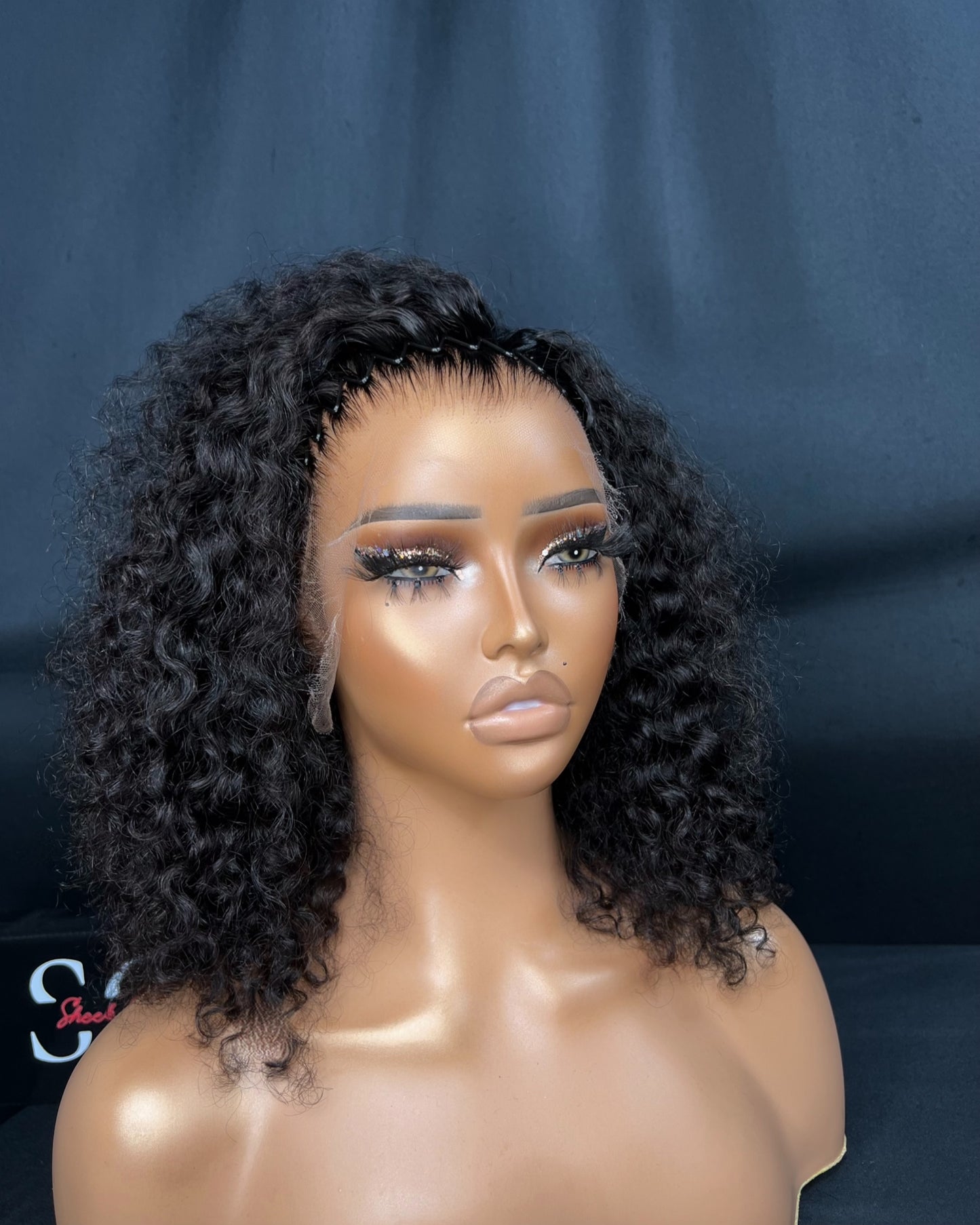 “ANGÈLE” 13x4 HD LACE FRONTAL, 12 INCHES, BRAZILIAN CURLY, READY TO WEAR WIG