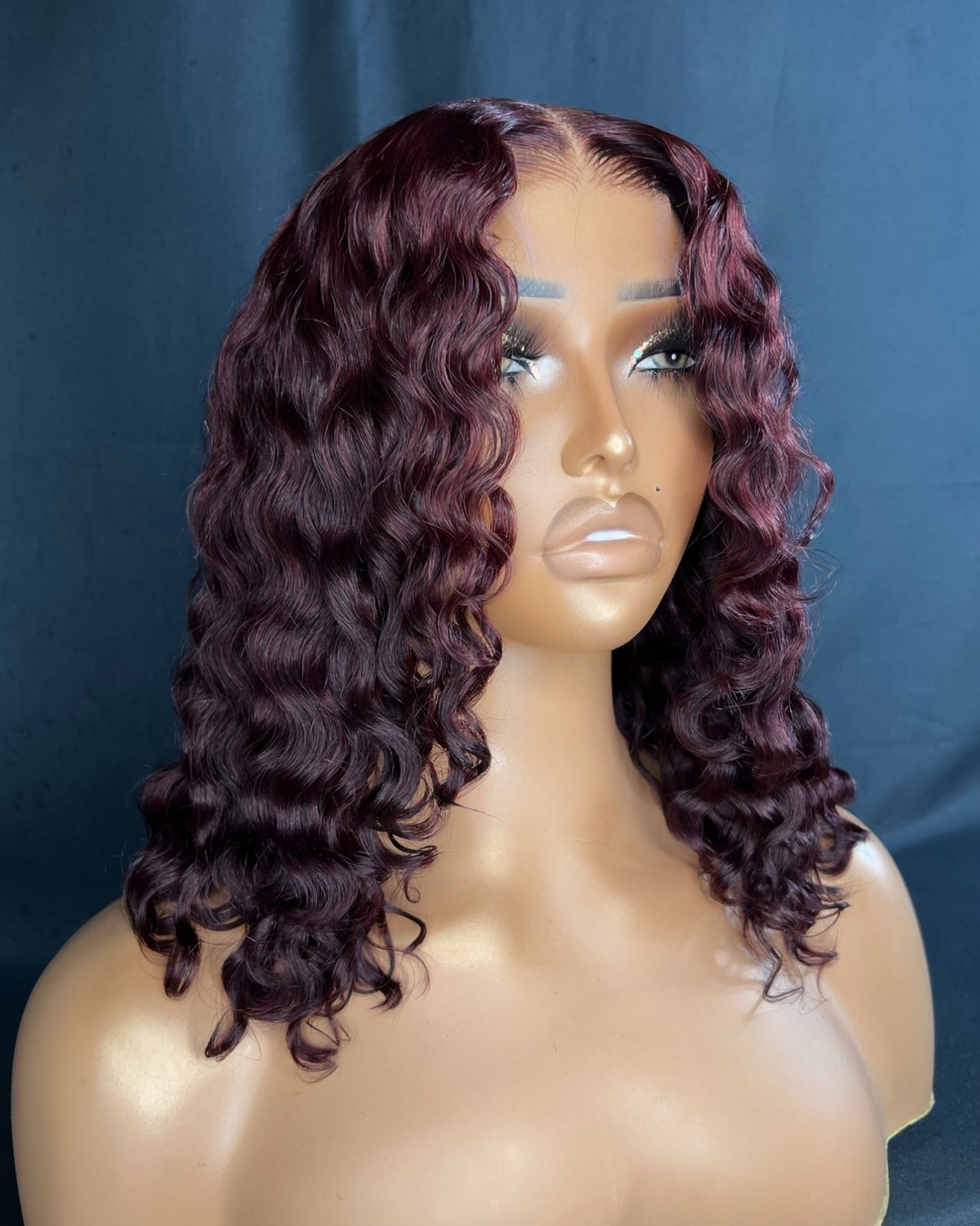 "AYLA" SMALL CAP, 2X6 HD LACE CLOSURE, 12-INCH, CURLY, READY TO SHIP WIG