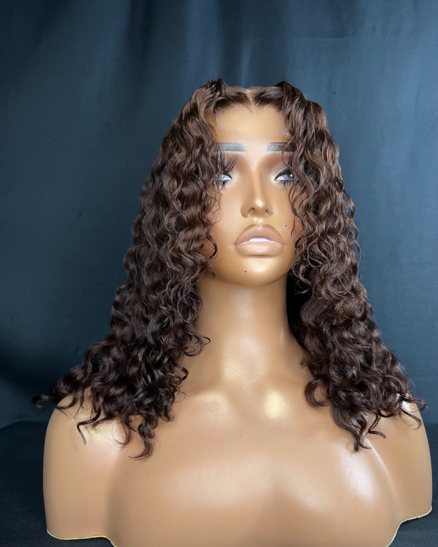 “JUSTINA” LARGE CAP, 2X6 HD LACE CLOSURE, 12-INCH, CURLY, READY TO SHIP WIG