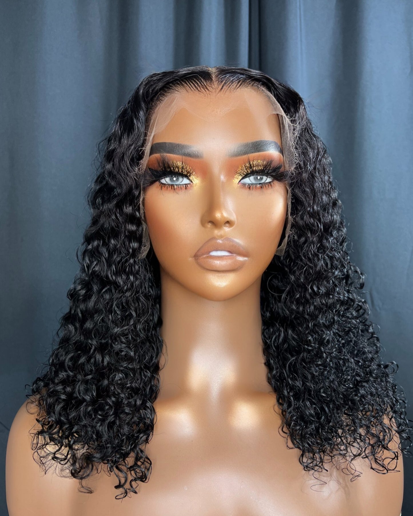 “DOMINIQUE” 13x4 HD LACE FRONTAL, 14 INCHES, BRAZILIAN CURLY, EASY TO WEAR WIG