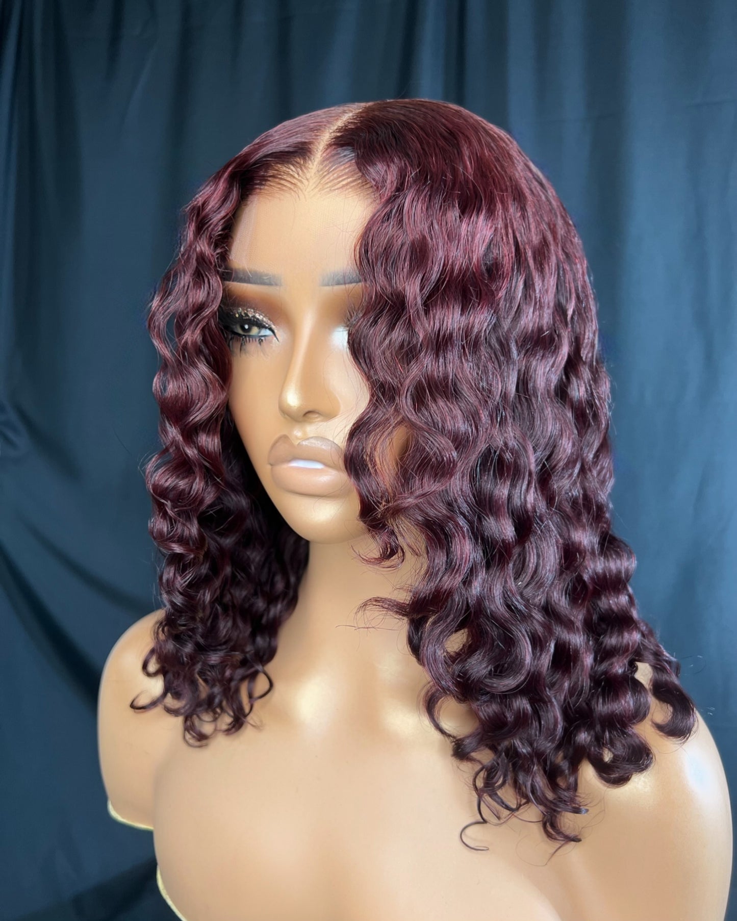 "AYLA" SMALL CAP, 2X6 HD LACE CLOSURE, 12-INCH, CURLY, READY TO SHIP WIG