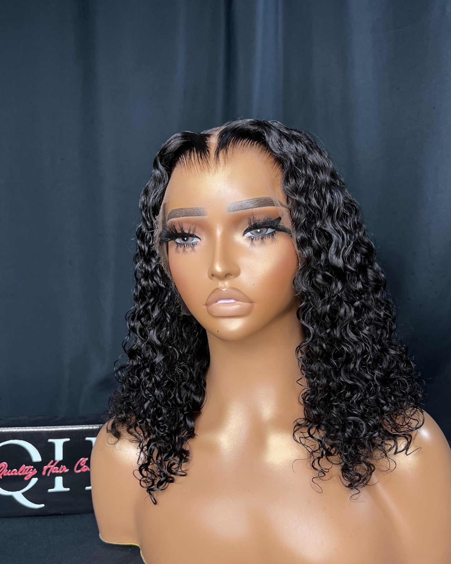 “SABRINA” 13x4 HD LACE FRONTAL, 12 INCHES, BRAZILIAN CURLY, READY TO SHIP WIG