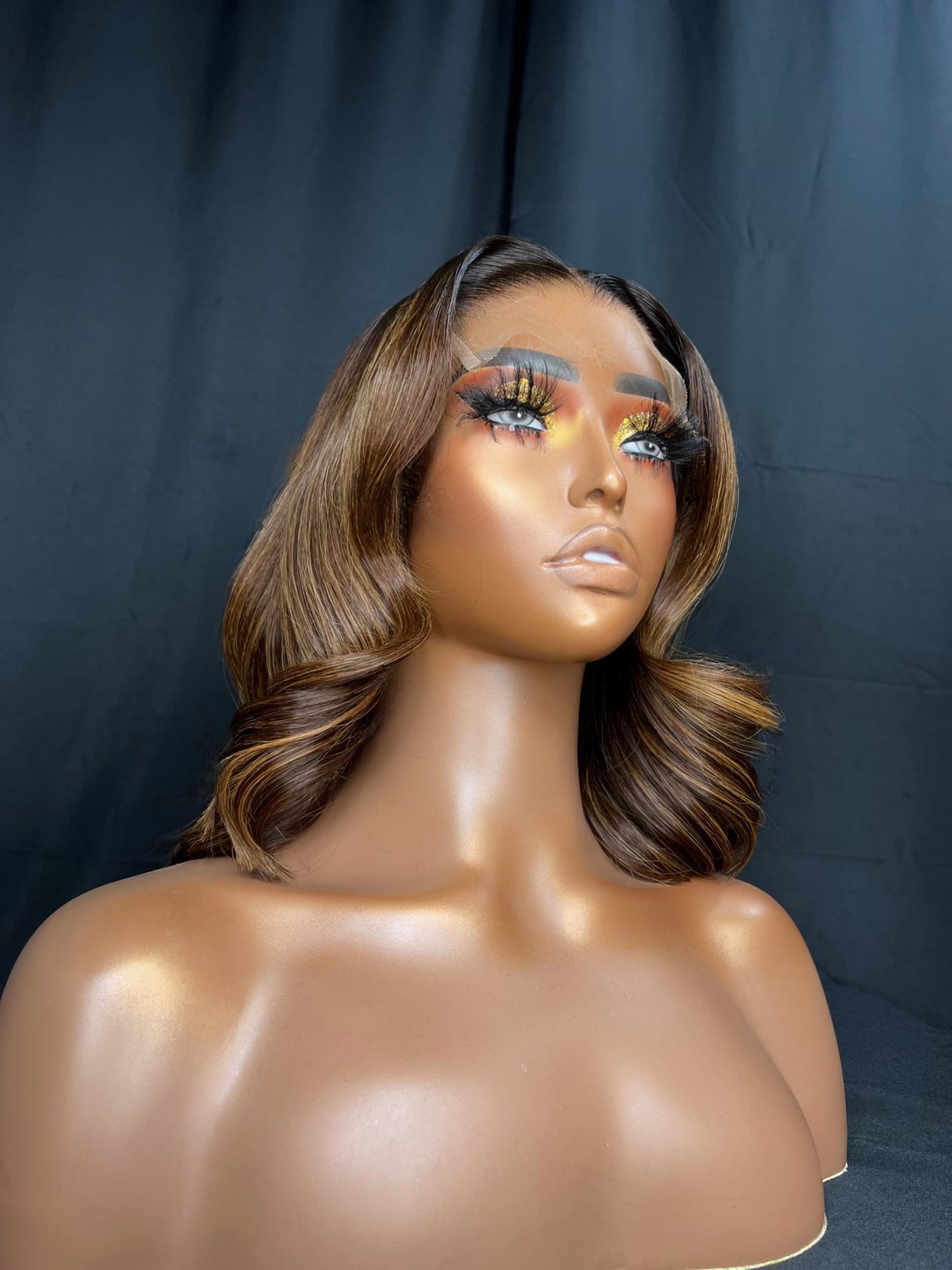 “EDEN” 5x5 HD LACE, 14 INCH, CUSTOM HIGHLIGHTS BOB, GLUE-LESS WIG