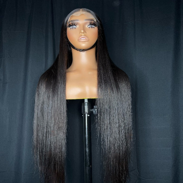 “PEACHES” 5X5 CLOSURE, TRANSPARENT LACE, 30 INCHES, STRAIGHT, PRE-STYLED WIG, READY TO WEAR WIG