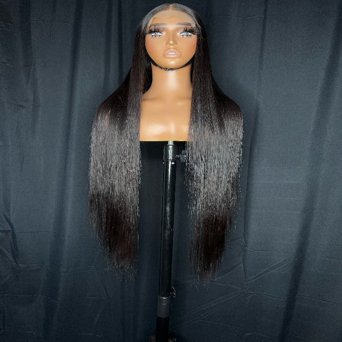 “PEACHES” 5X5 CLOSURE, TRANSPARENT LACE, 30 INCHES, STRAIGHT, PRE-STYLED WIG, READY TO WEAR WIG