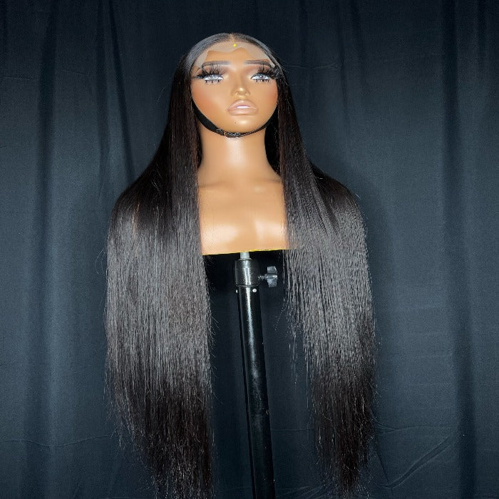 “PEACHES” 5X5 CLOSURE, TRANSPARENT LACE, 30 INCHES, STRAIGHT, PRE-STYLED WIG, READY TO WEAR WIG