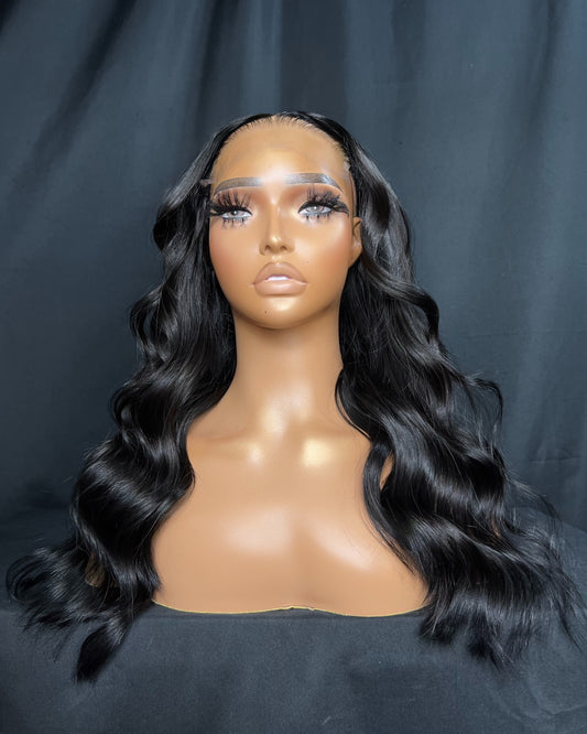 “VIANCA” SMALL CAP, LAST 3 YEAR PLUS, 5x5 CLOSURE, HD LACE, 18-INCH, STRAIGHT, JET BLACK, READY TO SHIP WIG