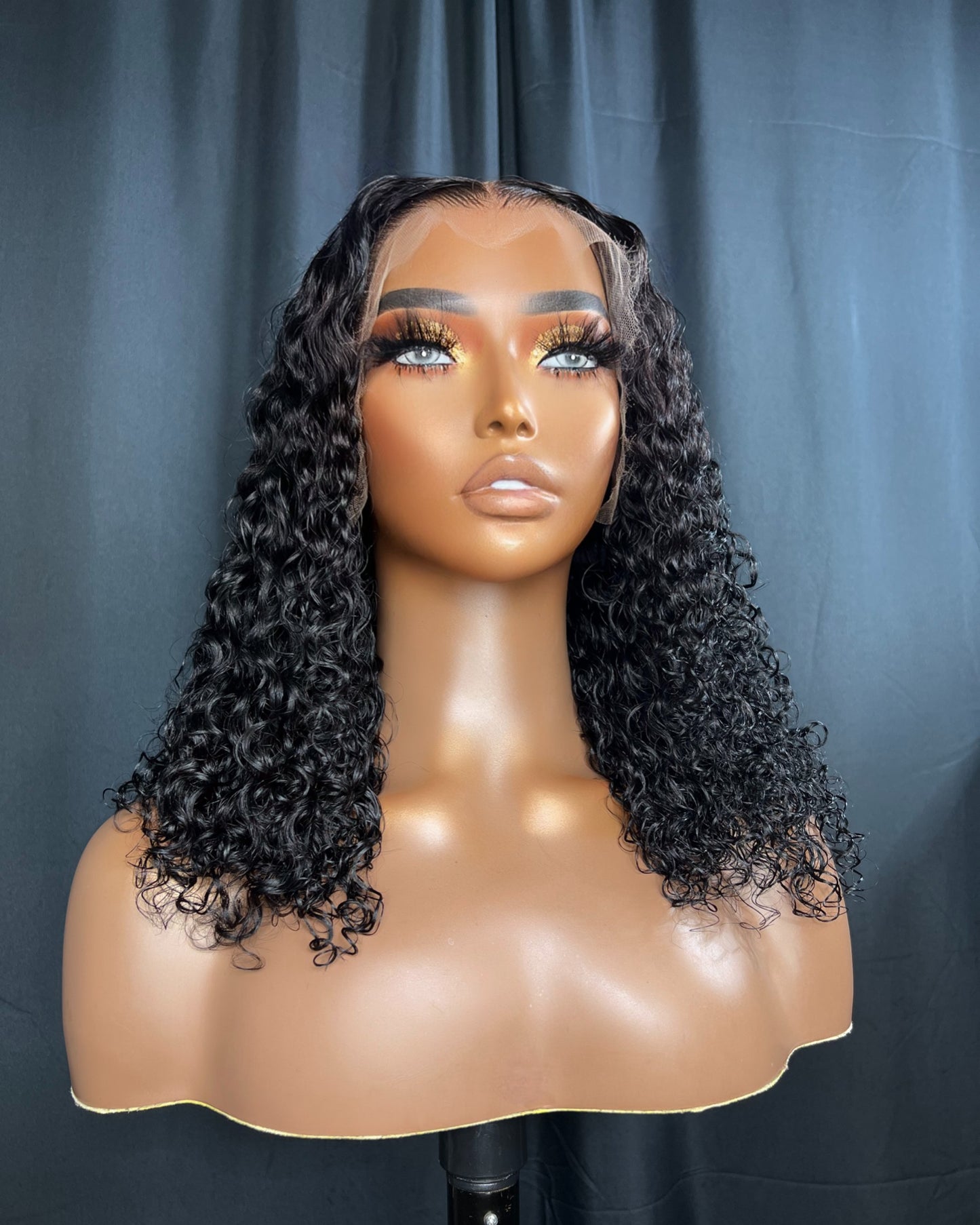 “DOMINIQUE” 13x4 HD LACE FRONTAL, 14 INCHES, BRAZILIAN CURLY, EASY TO WEAR WIG