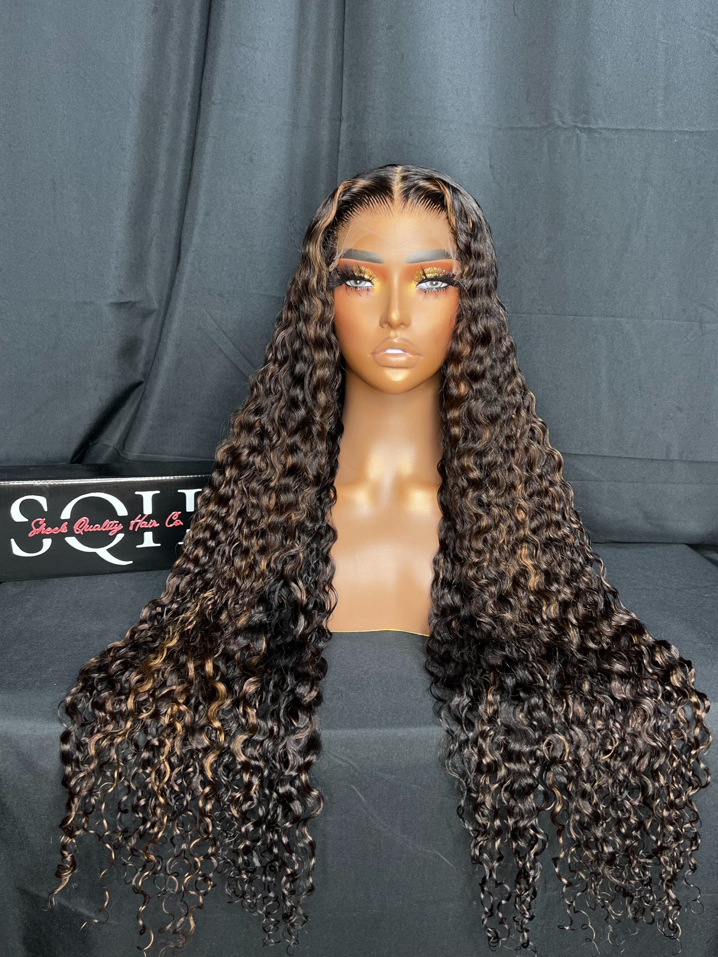 "JULIETTE" 5X5 CLOSURE, HD LACE, 30-INCH, CURLY TEXTURE, HIGHIGHTS, READY TO WEAR WIG