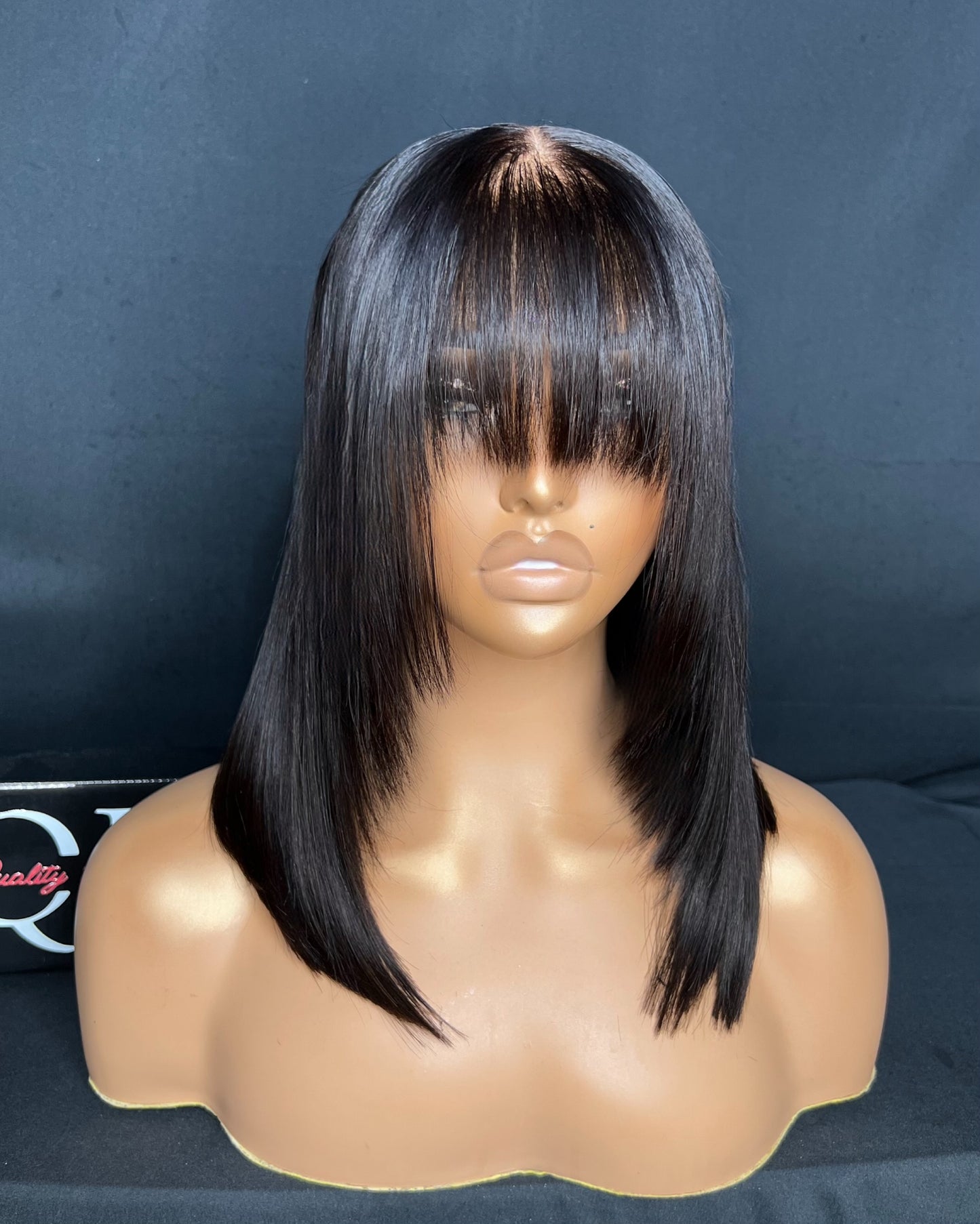 “KERRY” (Ready to Ship Wig) 5x5 CLOSURE, TRANSPARENT LACE, 12-INCH, STRAIGHT, READY TO WEAR WIG