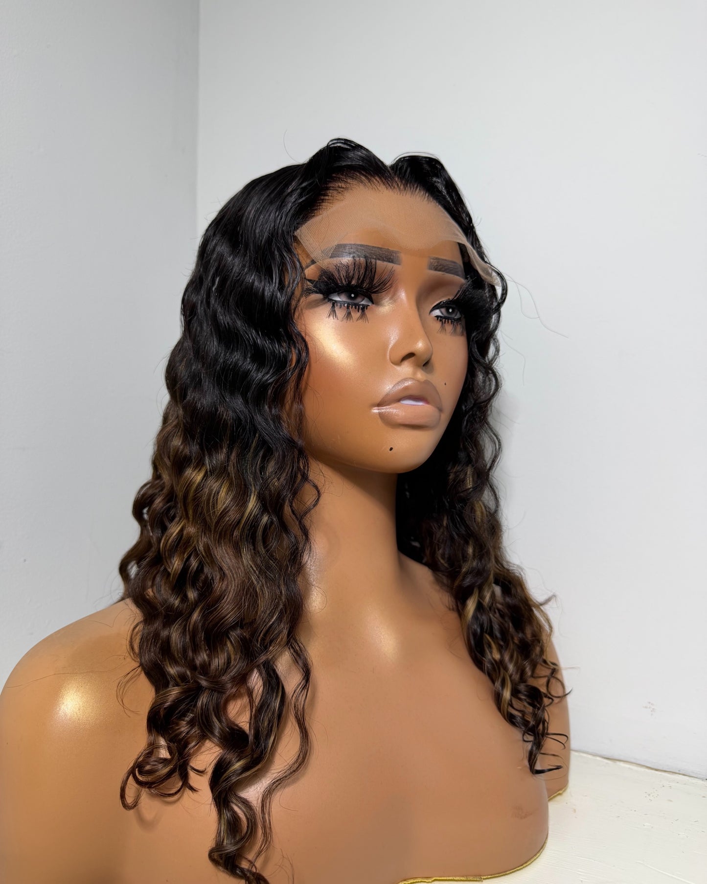 “LESHA” 5x5 CLOSURE, TRANSPARENT LACE, 14-INCH, DEEP WAVE, READY TO WEAR WIG