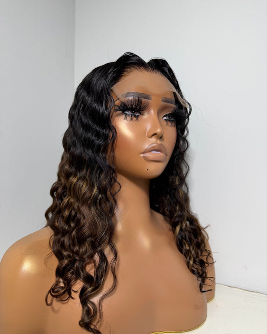 “LESHA” 5x5 CLOSURE, TRANSPARENT LACE, 14-INCH, DEEP WAVE, READY TO WEAR WIG
