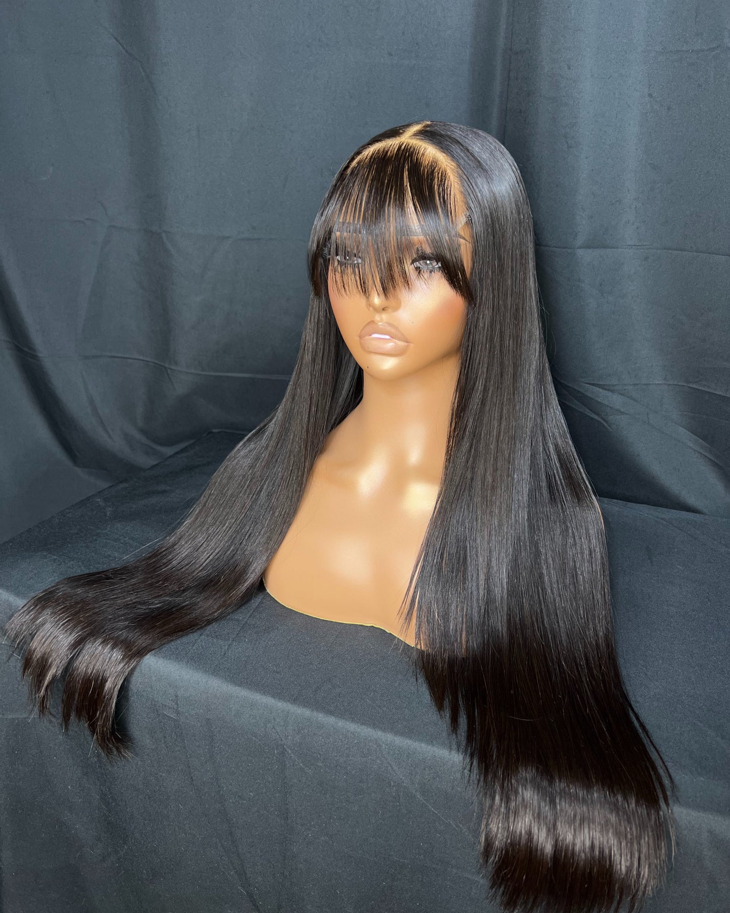 “ODESSA” 5x5 HD LACE CLOSURE, 22-INCHES, STRAIGHT, READY TO WEAR WIG WITH BANGS