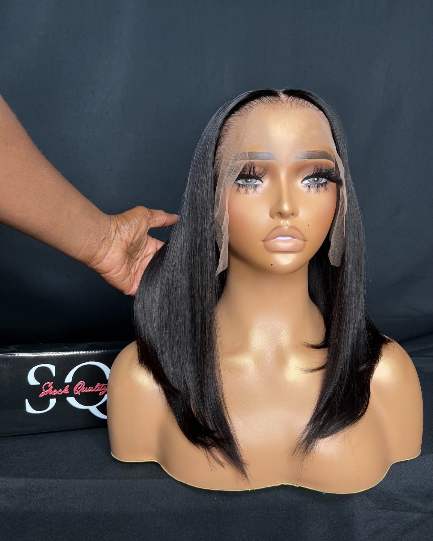 “JOSETTE” (Ready to Ship Wig) 13x4 FRONTAL, TRANSPARENT LACE, 14-INCH, STRAIGHT, EASY TO WEAR WIG