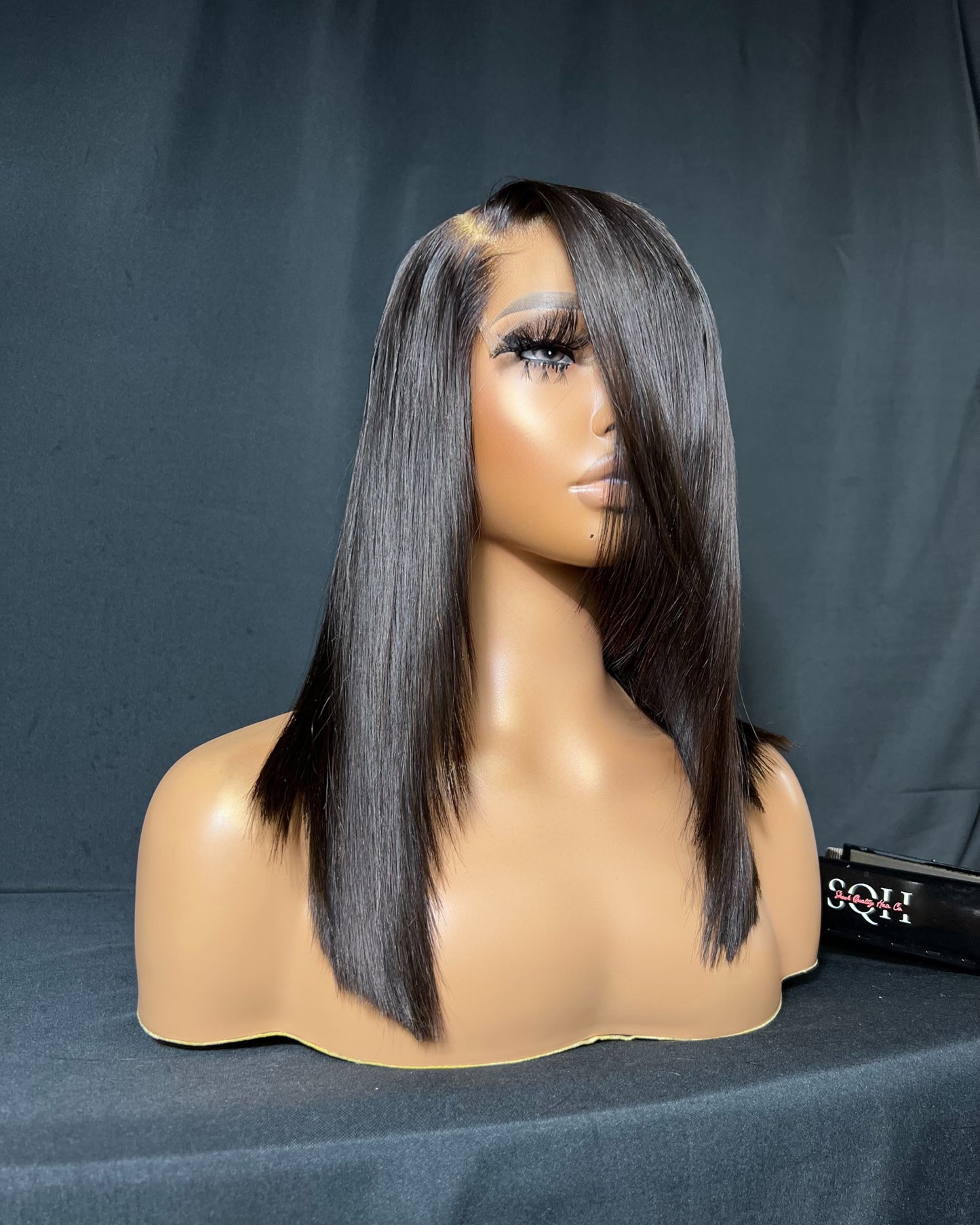 "IVA" READY TO SHIP WIG, AFFORDABLE CLOSURE BOB WIG, PRE-MADE, 5X5 CLOSURE, HD LACE, 14-INCH, STRAIGHT, BOB WIG