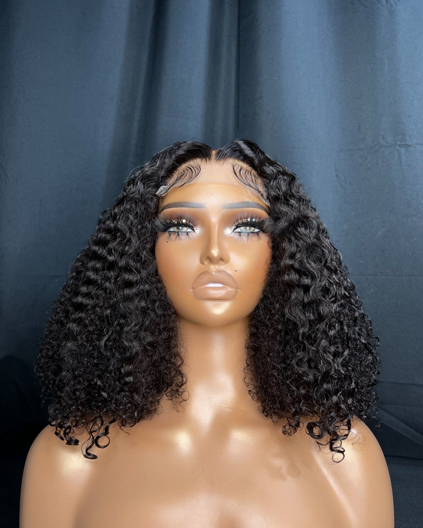 "ESTHER" 4X4 TRANSPARENT LACE, 16-INCH, KINKY CURLY, READY TO SHIP WIG