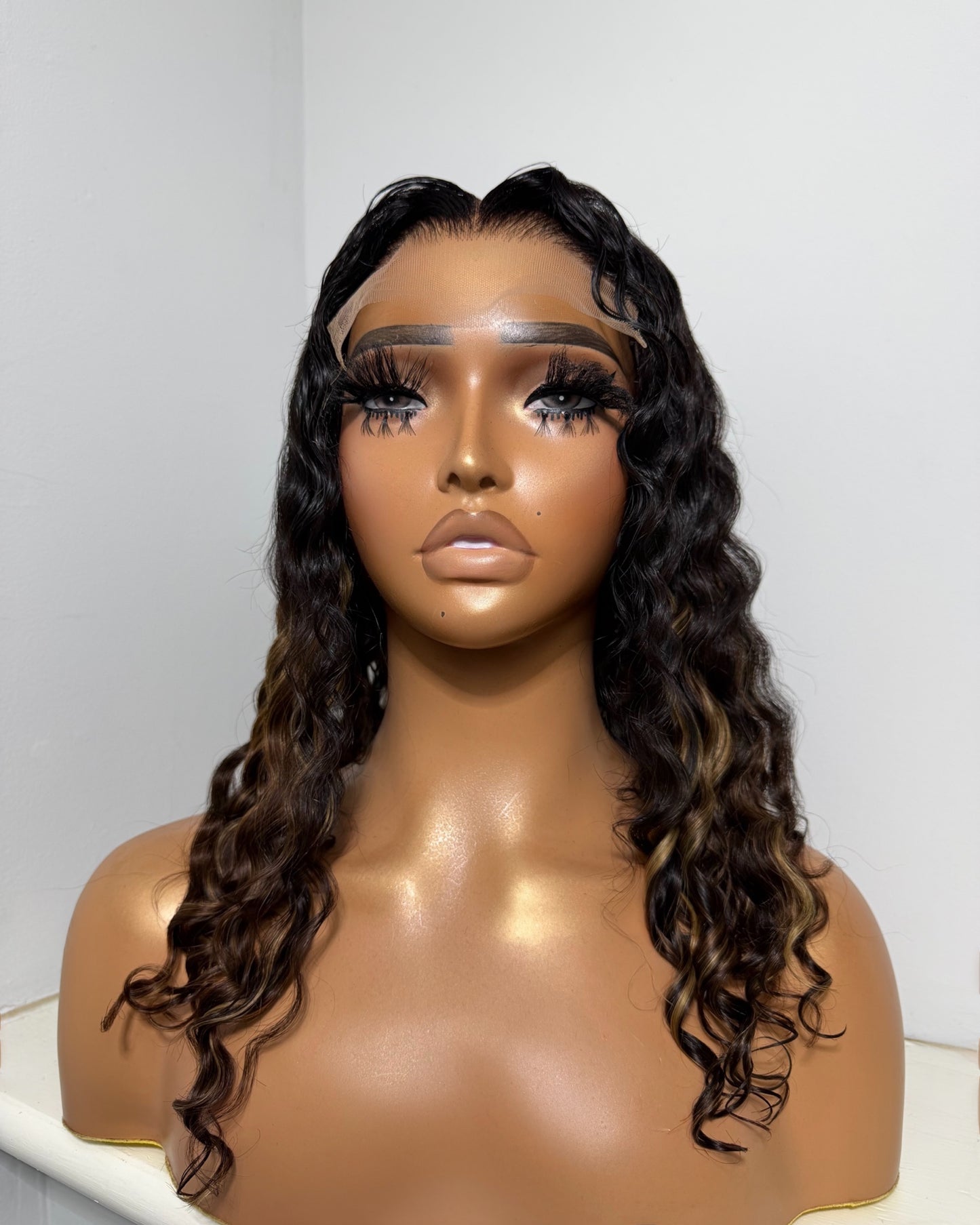 “LESHA” 5x5 CLOSURE, TRANSPARENT LACE, 14-INCH, DEEP WAVE, READY TO WEAR WIG