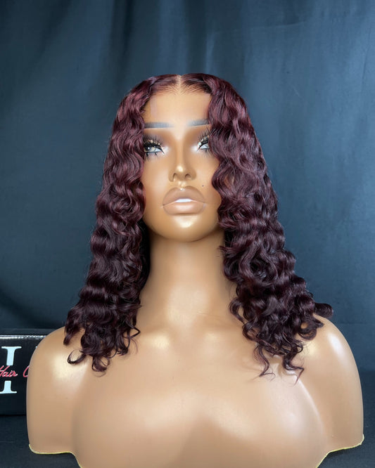 "AYLA" SMALL CAP, 2X6 HD LACE CLOSURE, 12-INCH, CURLY, READY TO SHIP WIG