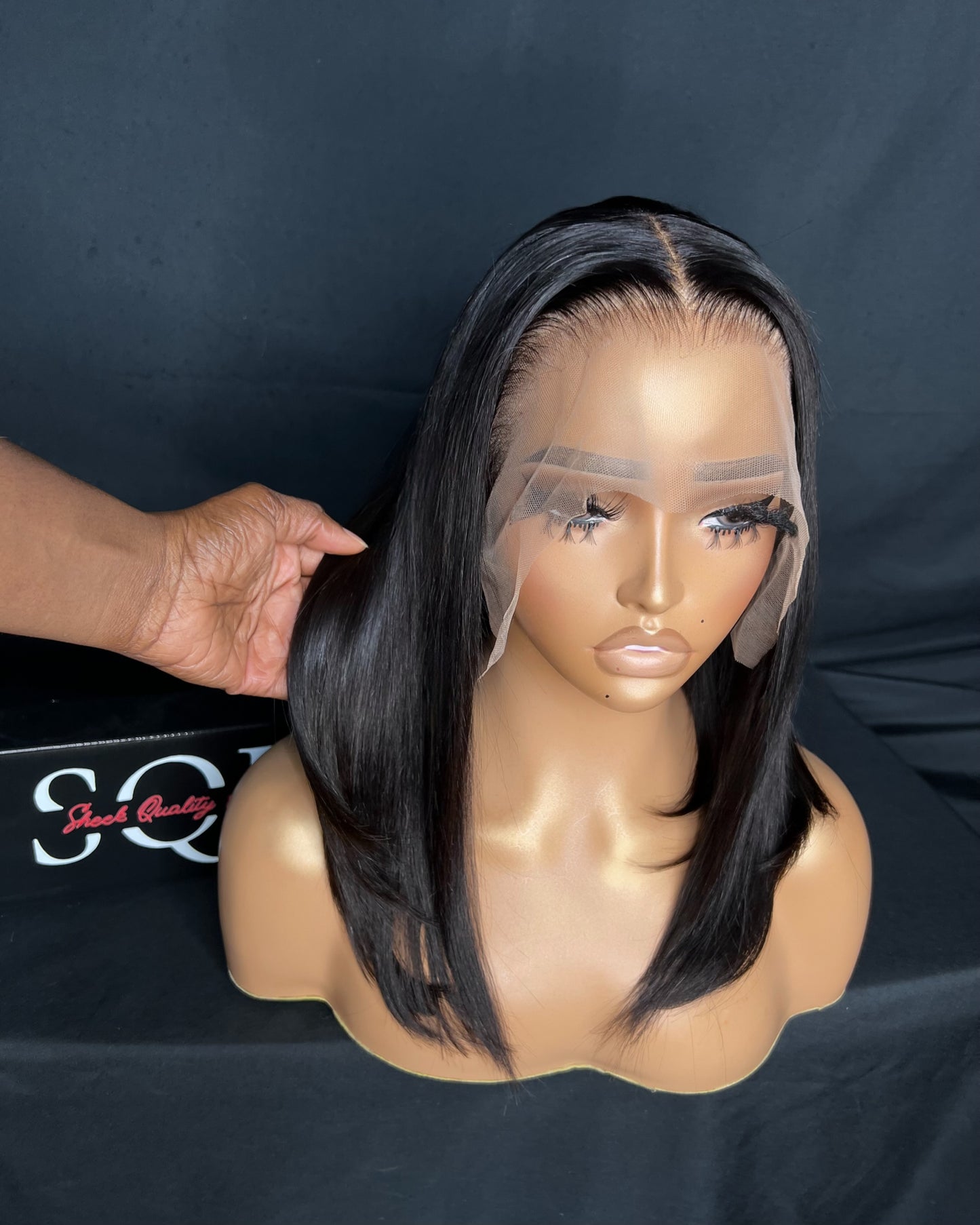 “JOSETTE” (Ready to Ship Wig) 13x4 FRONTAL, TRANSPARENT LACE, 14-INCH, STRAIGHT, EASY TO WEAR WIG