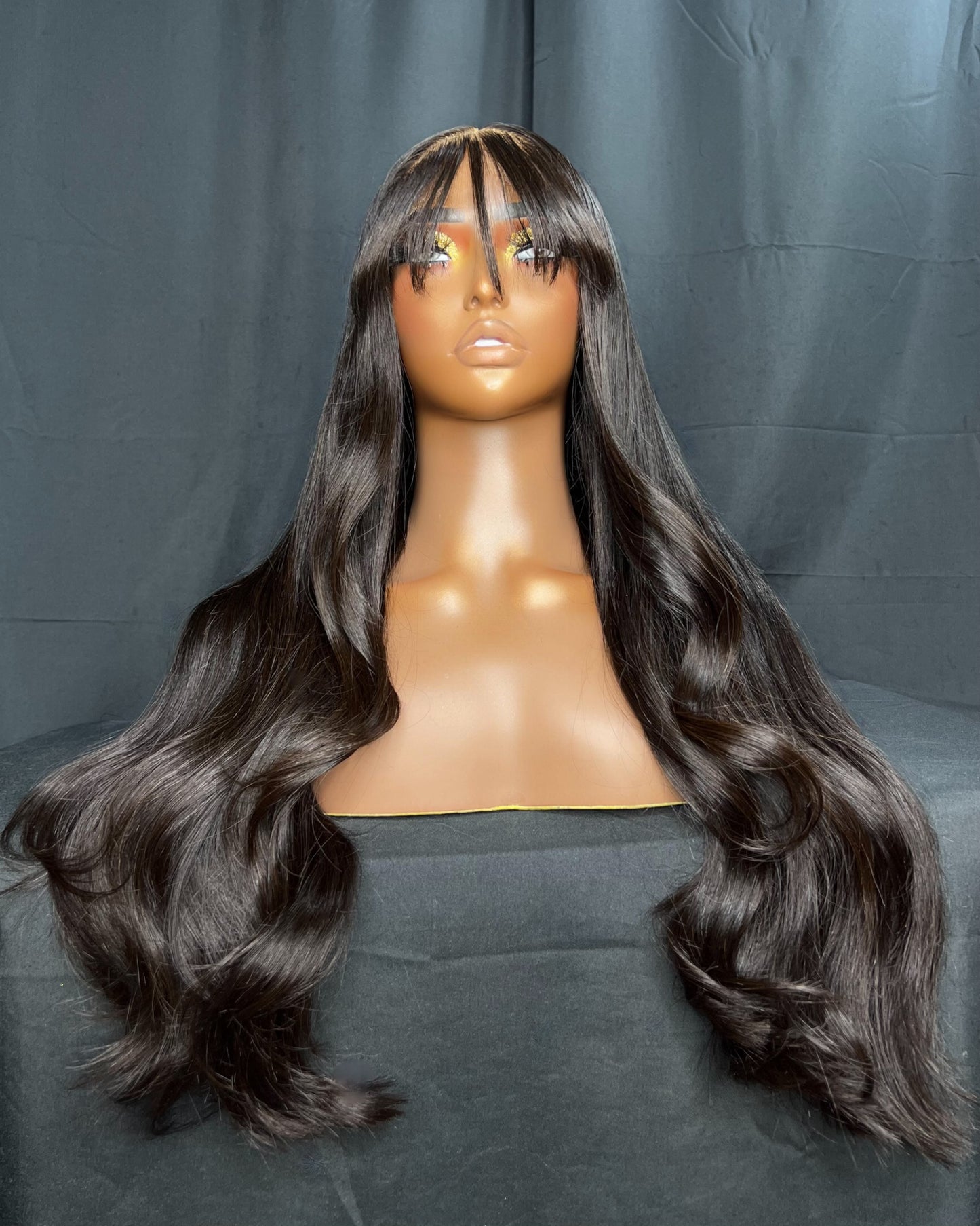 “KEHLANI” 5x5 CLOSURE, HD LACE, 22-INCHES, STRAIGHT, READY TO WEAR WIGS WITH BANGS