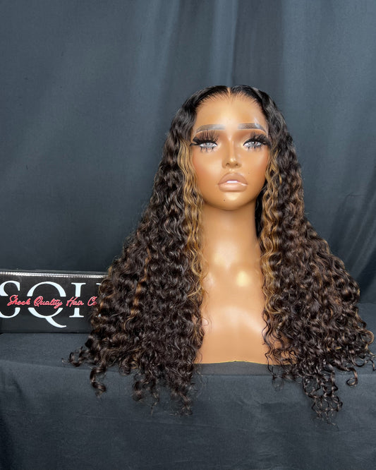 “TIARAH” 5X5 HD LACE CLOSURE, 20-INCH, GLUE-LESS, BEST CURLY HAIR, READY TO SHIP WIG.