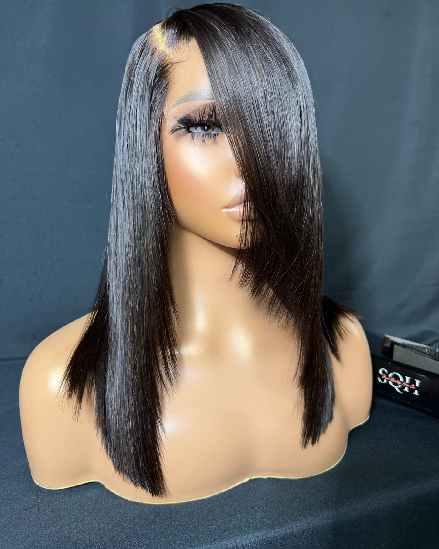 "IVA" READY TO SHIP WIG, AFFORDABLE CLOSURE BOB WIG, PRE-MADE, 5X5 CLOSURE, HD LACE, 14-INCH, STRAIGHT, BOB WIG