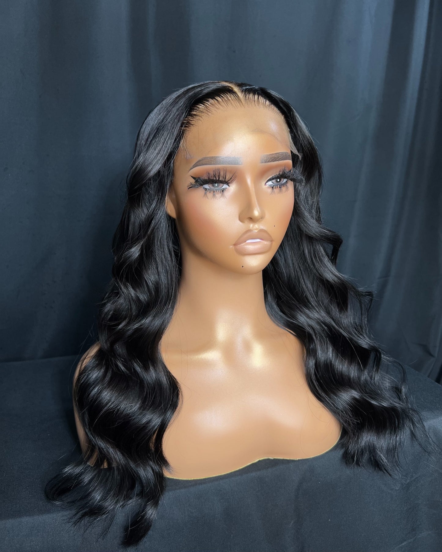 “VIANCA” SMALL CAP, LAST 3 YEAR PLUS, 5x5 CLOSURE, HD LACE, 18-INCH, STRAIGHT, JET BLACK, READY TO SHIP WIG