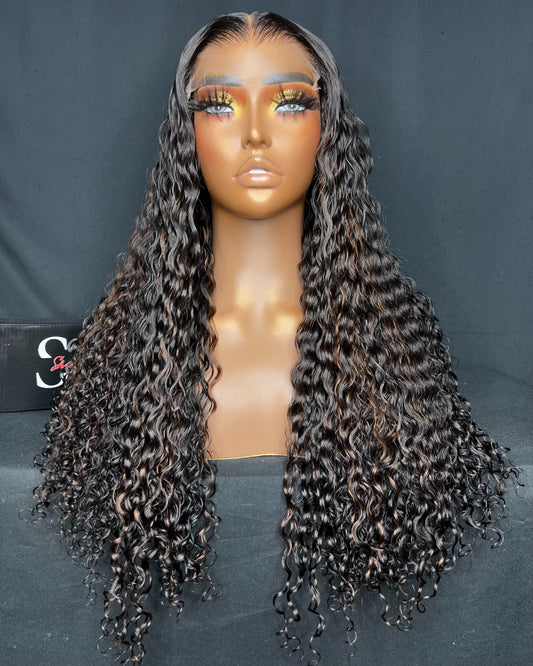 "BETHENNY" (Ready to Ship Wig) 5X5 CLOSURE, HD LACE, 22-INCH, CURLY, READY TO WEAR WIG