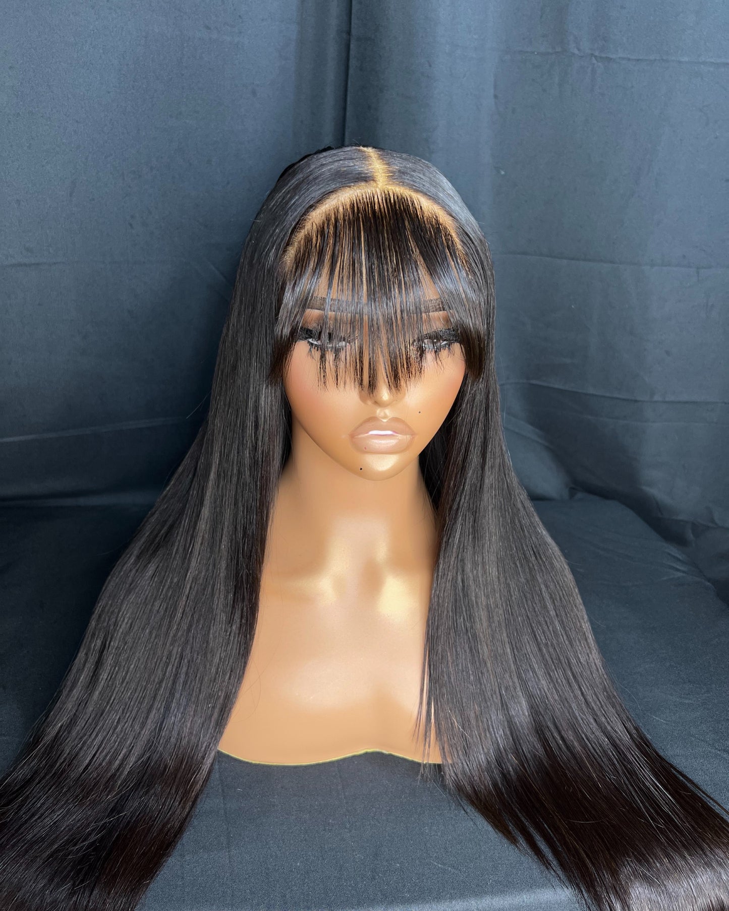 “ODESSA” 5x5 HD LACE CLOSURE, 22-INCHES, STRAIGHT, READY TO WEAR WIG WITH BANGS