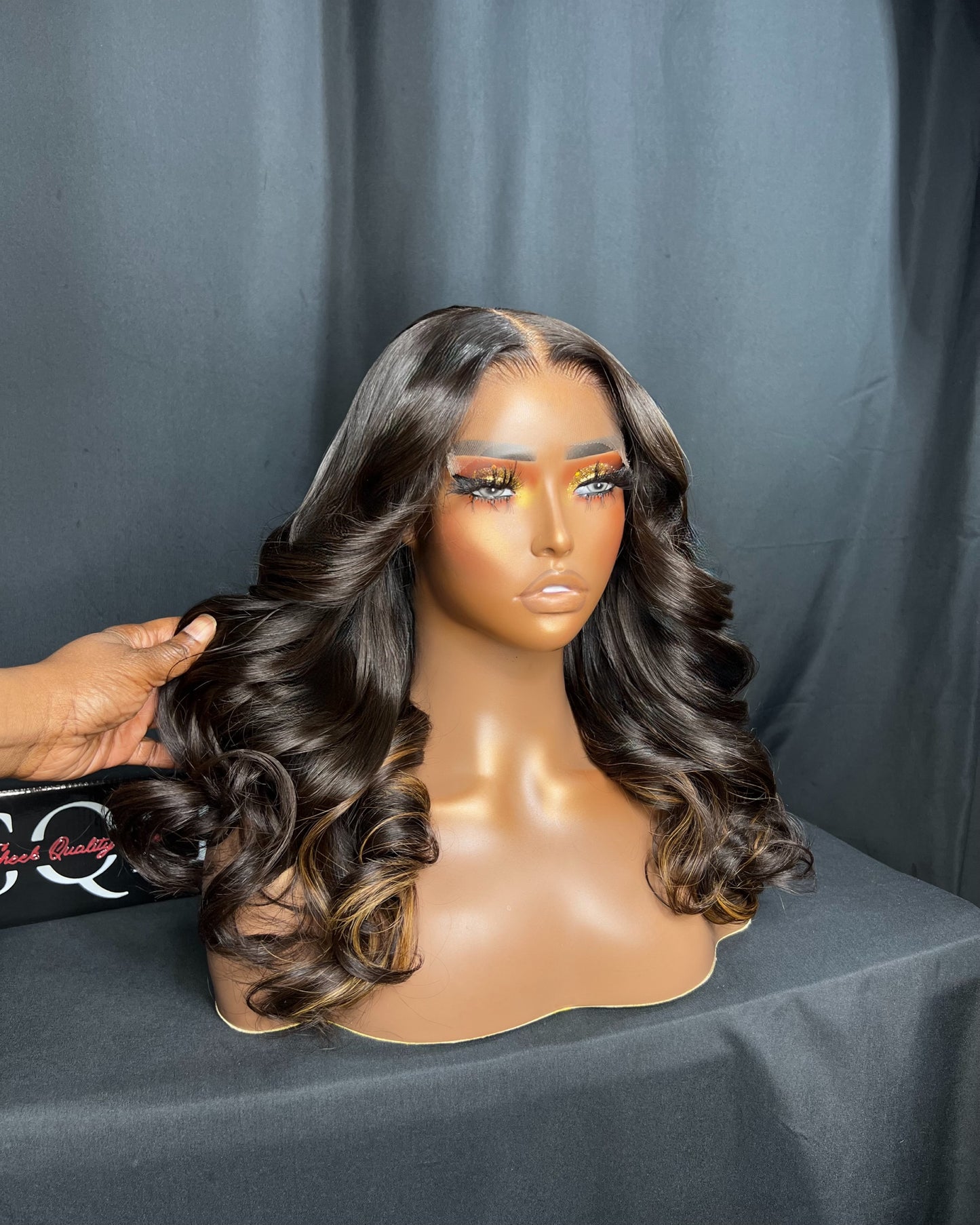 "SERENITY" 5X5 CLOSURE, HD LACE, BODY WAVE, CUSTOM HIGHLIGHT TONES, LAST 3 YEARS PLUS, READY TO WEAER WIG