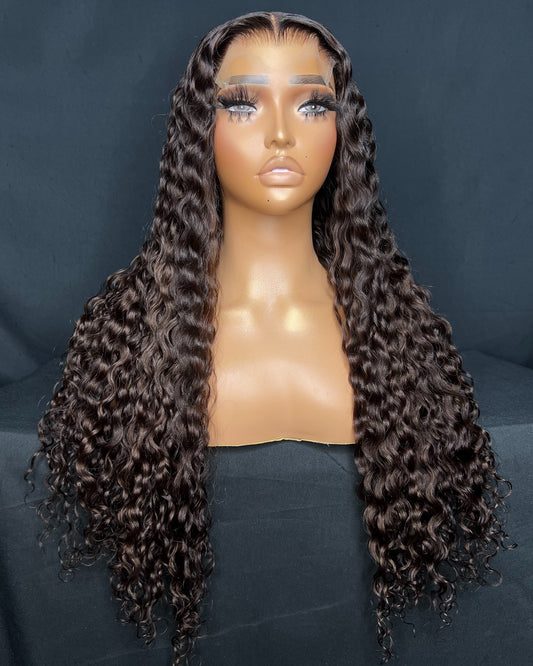 “SHAMEA” (Ready to Ship Wig) 5X5 CLOSURE, HD LACE, 24-INCH, CURLY, READY TO WEAR WIG