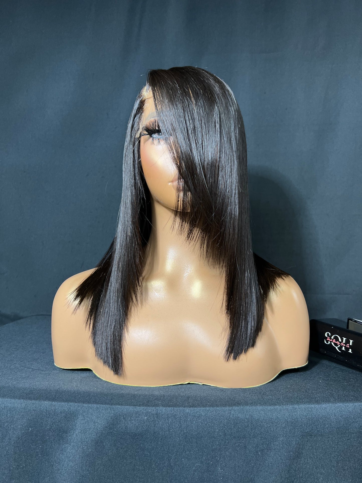 "IVA" READY TO SHIP WIG, AFFORDABLE CLOSURE BOB WIG, PRE-MADE, 5X5 CLOSURE, HD LACE, 14-INCH, STRAIGHT, BOB WIG