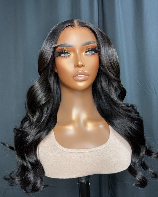 ARI 5x5 HD LACE CLOSURE, 18 INCH, BODY WAVE, BLACK WIG