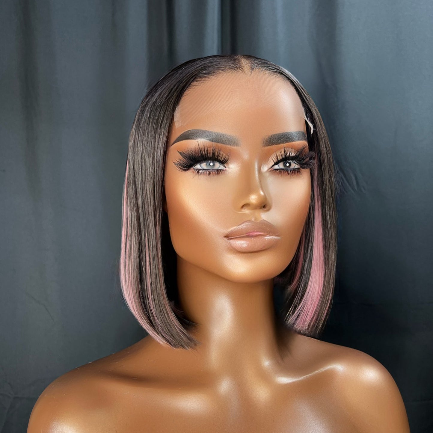 “CANDY” SHORT READY TO WEAR WIG, 5X5 HD LACE CLOSURE WIG, 12 INCH HUMAN HAIR WIG, READY TO SHIP WIG