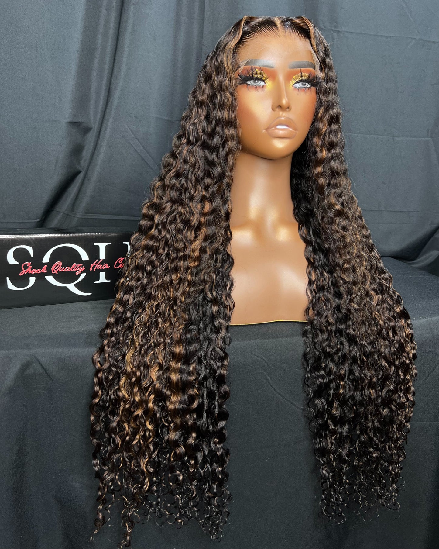 "JULIETTE" 5X5 CLOSURE, HD LACE, 30-INCH, CURLY TEXTURE, HIGHIGHTS, READY TO WEAR WIG