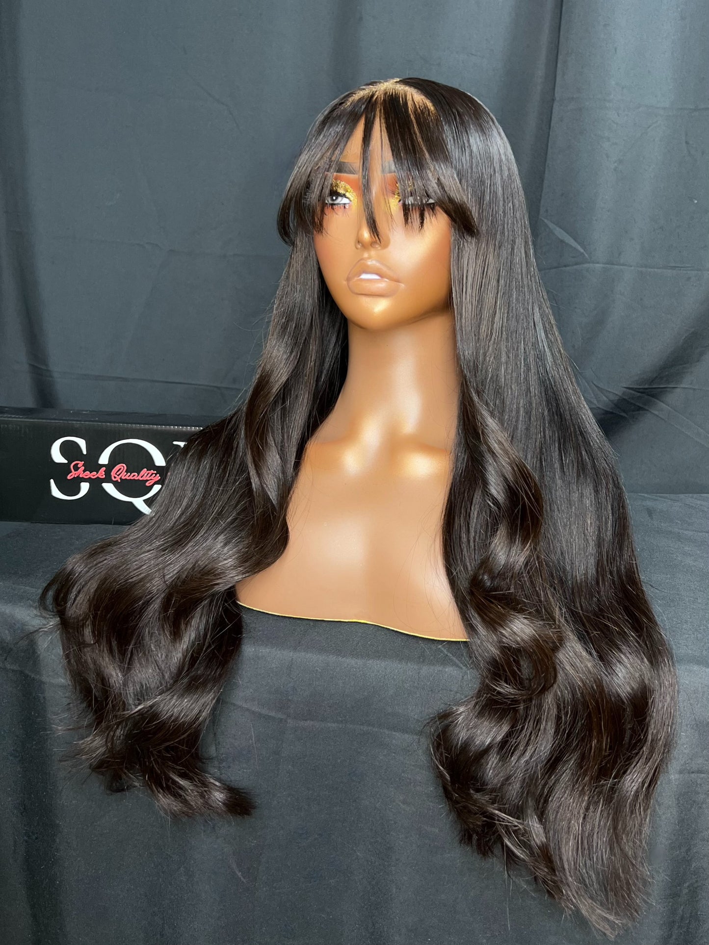 “KEHLANI” 5x5 CLOSURE, HD LACE, 22-INCHES, STRAIGHT, READY TO WEAR WIGS WITH BANGS