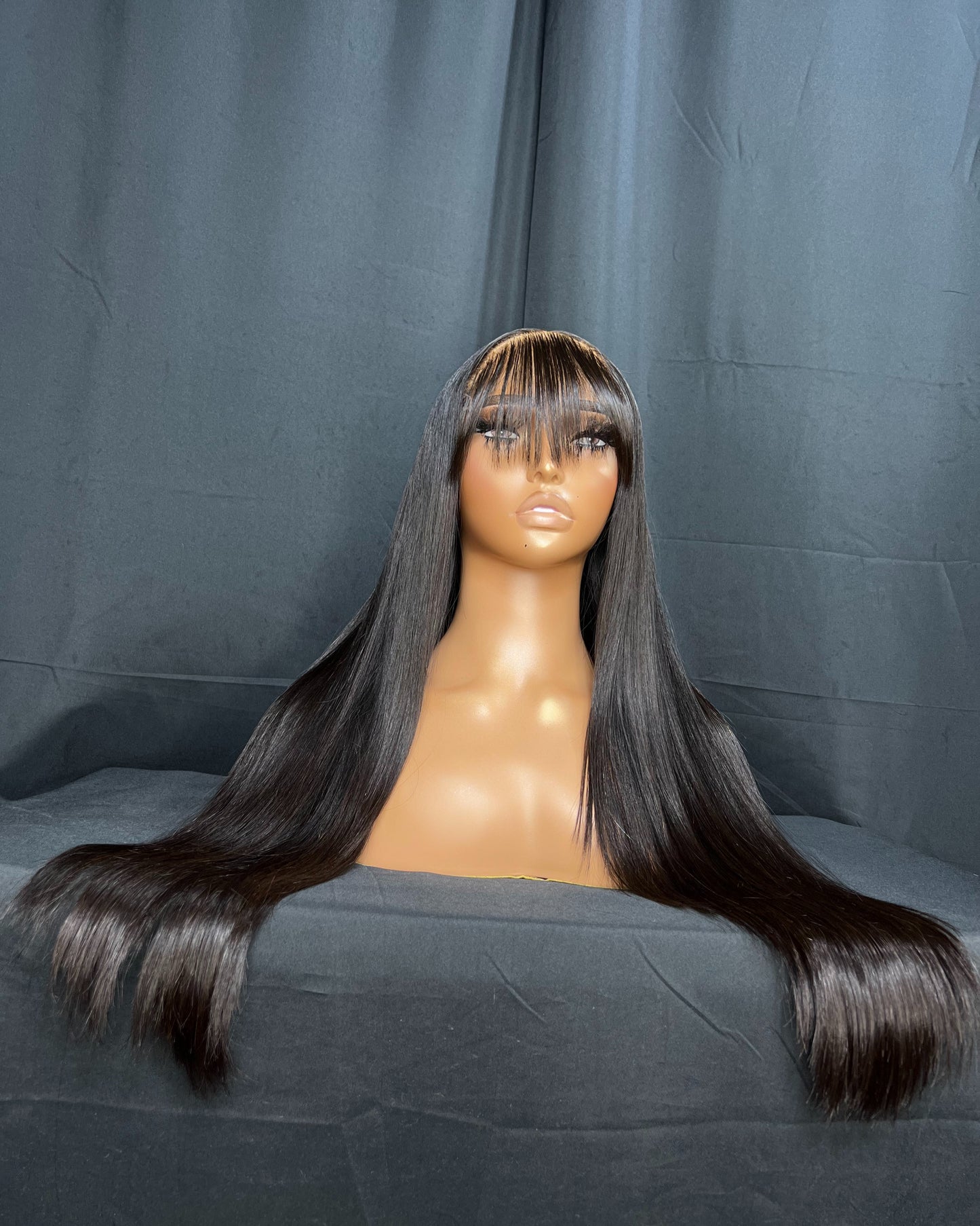 “ODESSA” 5x5 HD LACE CLOSURE, 22-INCHES, STRAIGHT, READY TO WEAR WIG WITH BANGS