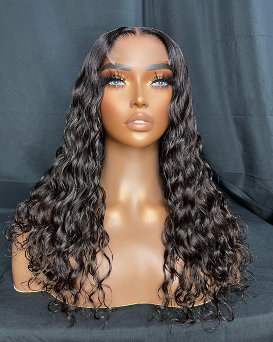 “FANNIE” 4x4 CLOSURE, TRANSPARENT LACE, 16-INCH, LOOSE WAVE, LAST 3 YEARS PLUS, READY TO SHIP WIG