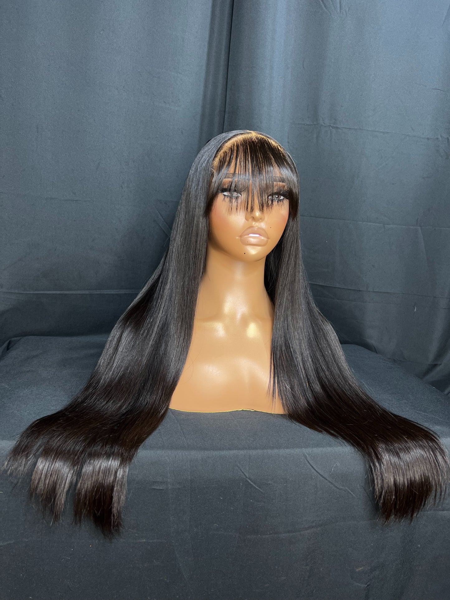 “ODESSA” 5x5 HD LACE CLOSURE, 22-INCHES, STRAIGHT, READY TO WEAR WIG WITH BANGS