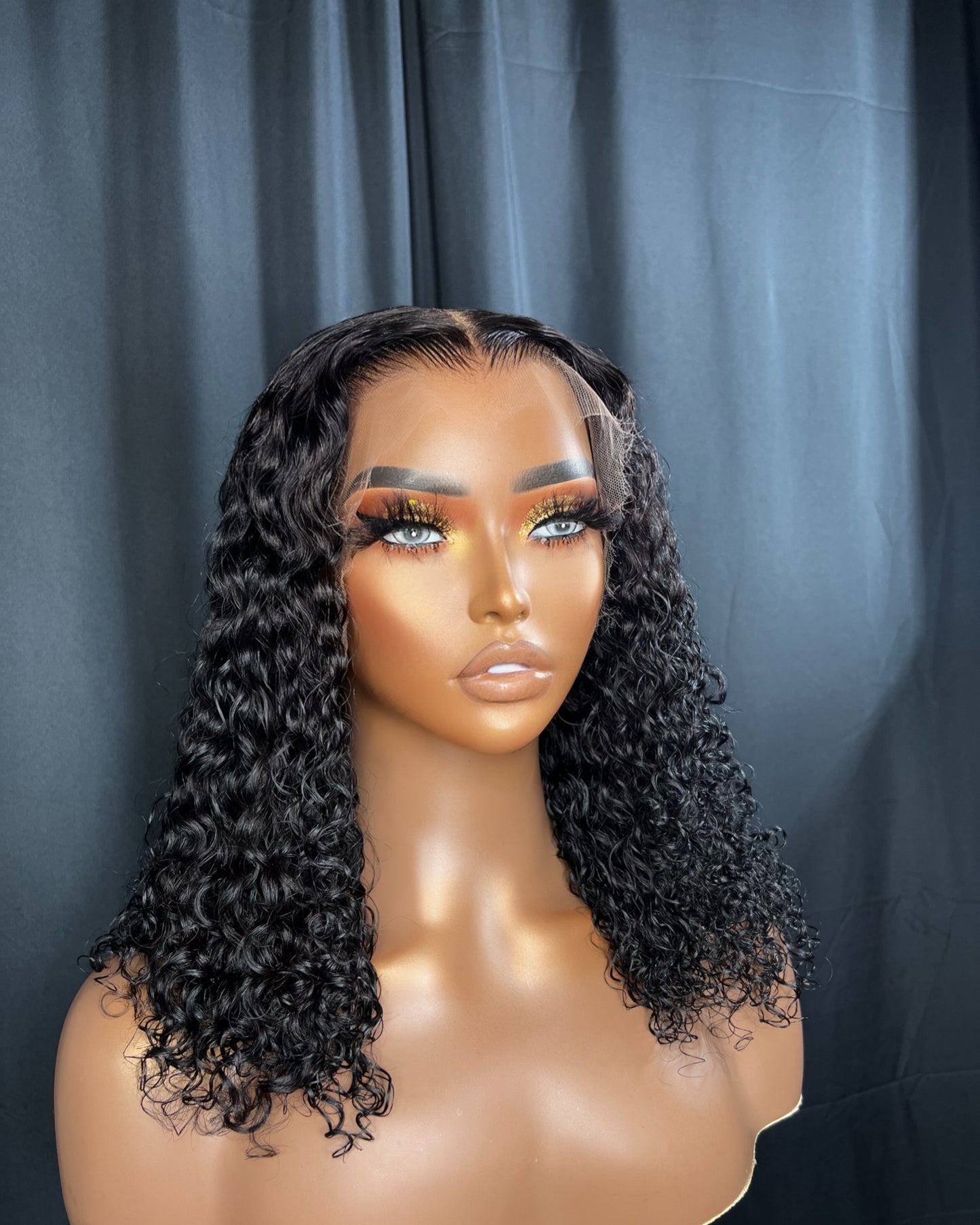 “DOMINIQUE” 13x4 HD LACE FRONTAL, 14 INCHES, BRAZILIAN CURLY, EASY TO WEAR WIG