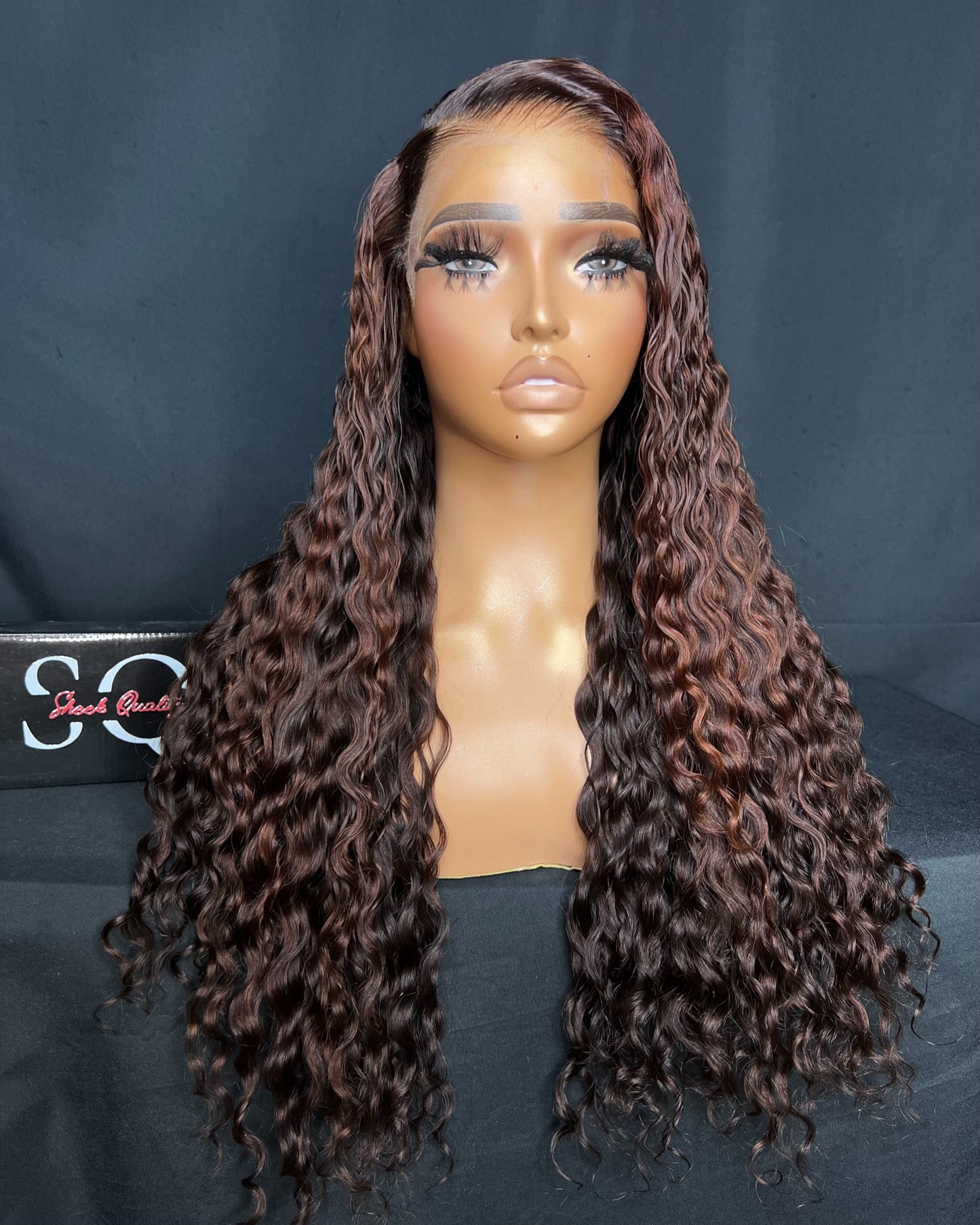 “CINNAMON SPICE” (Ready to Ship Wig) 5X5 CLOSURE, HD LACE, 22-INCH, CURLY, LAST 2 YEARS PLUS, READY TO WEAR WIG