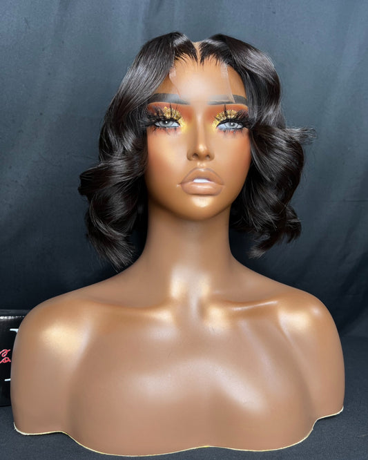 “LUNA” MEDIUM CAP, LAST 3 YEAR PLUS, 2x6 CLOSURE, HD LACE, STRAIGHT, 10-INCH, BLUNT CUT BOB, READY TO SHIP WIG