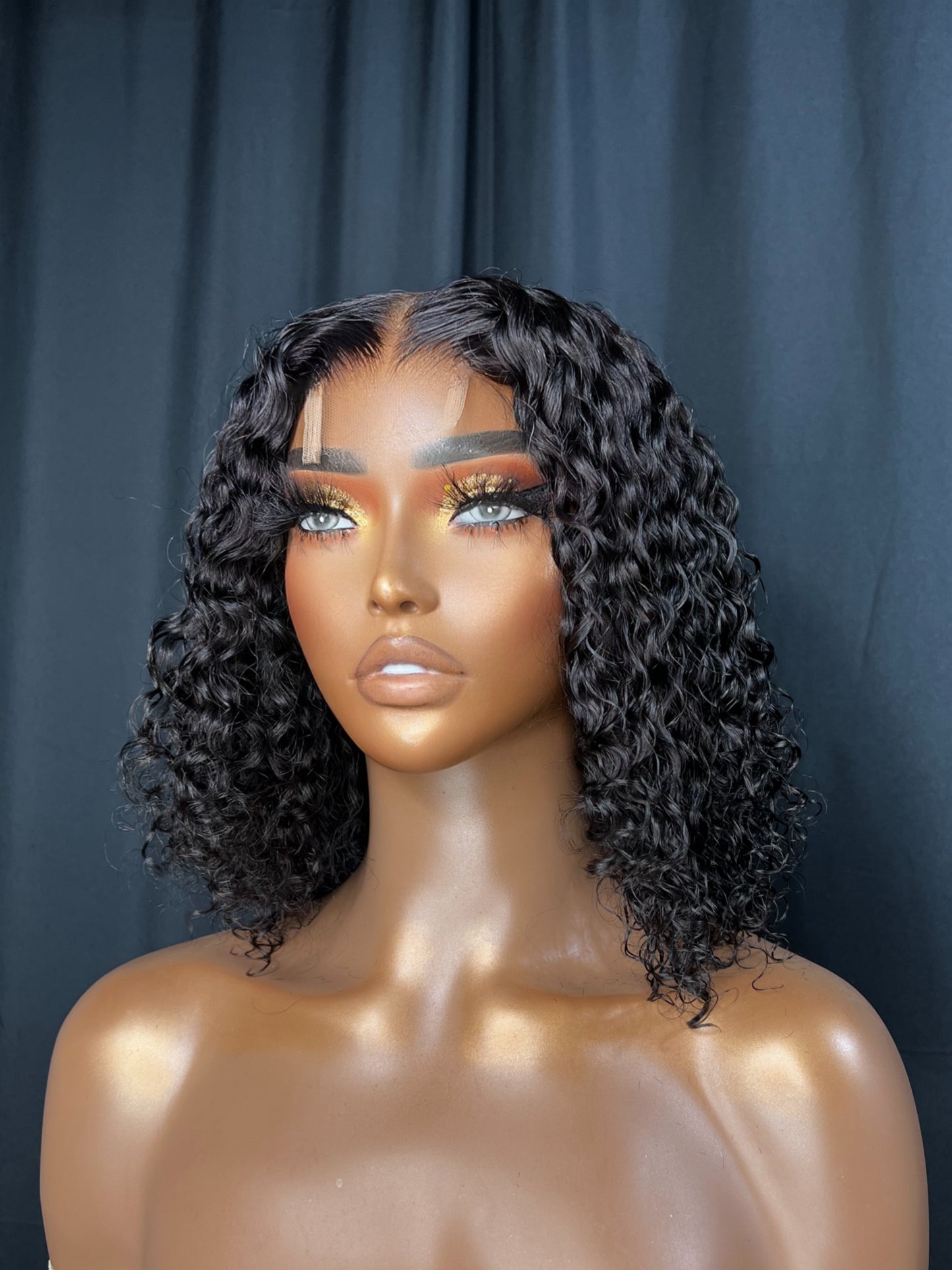 “BAMBI” 2x6 HD LACE CLOSURE, 12 INCH, CURLY BOB, SELF INSTALL FRIENDLY WIG