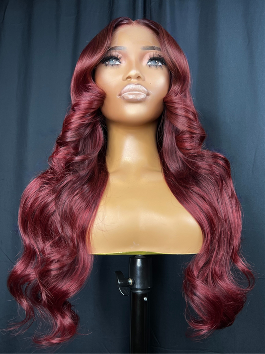 “BLAZE” 5x5 CLOSURE, HD LACE, 20-INCH, READY TO WEAR RED WIG