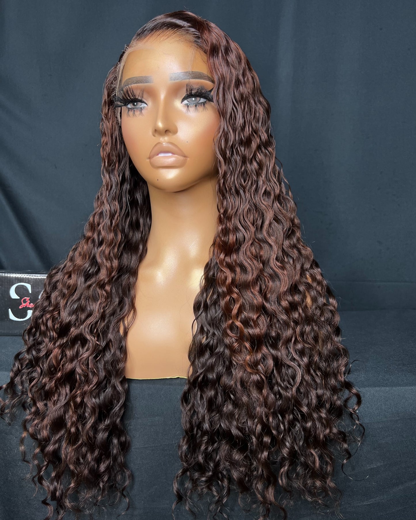 “CINNAMON SPICE” (Ready to Ship Wig) 5X5 CLOSURE, HD LACE, 22-INCH, CURLY, LAST 2 YEARS PLUS, READY TO WEAR WIG