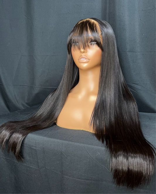 “ODESSA” 5x5 HD LACE CLOSURE, 22-INCHES, STRAIGHT, READY TO WEAR WIG WITH BANGS